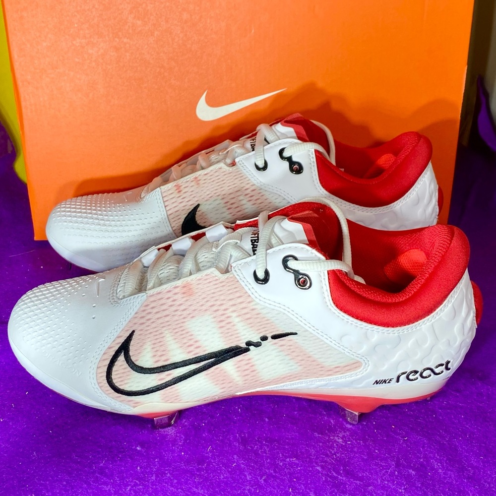 Nike Hyperdiamond 4 Elite Softball Cleat Red White CZ5917-105 Women's Size 10.5